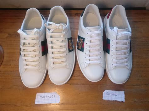 Naisan23 Gucci ace compared to retail pair : r/FashionReps 